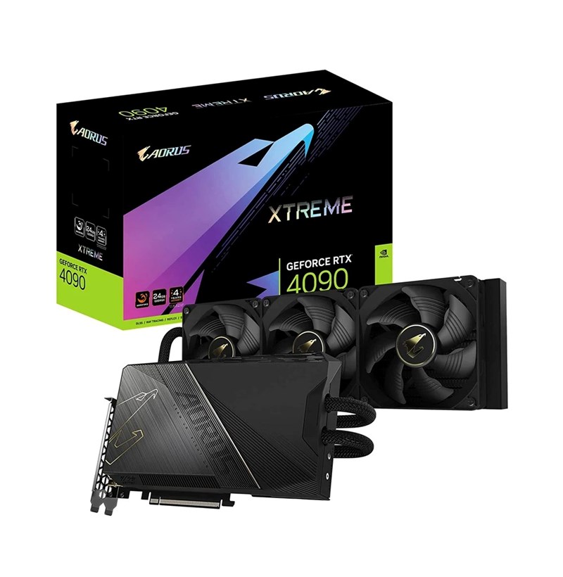 CARD MÀN HÌNH GIGABYTE AORUS GEFORCE RTX 4090 XTREME WATERFORCE 24G 24GB GDDR6X