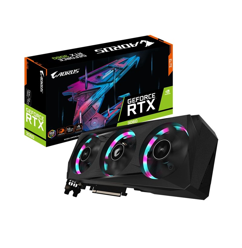 CARD MÀN HÌNH GIGABYTE AORUS GEFORCE RTX™ 3060 ELITE 12G (REV. 2.0) 12GB GDDR6