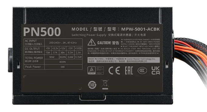 NGUỒN MÁY TÍNH COOLER MASTER ELITE NEX 230V PN500 - 500W