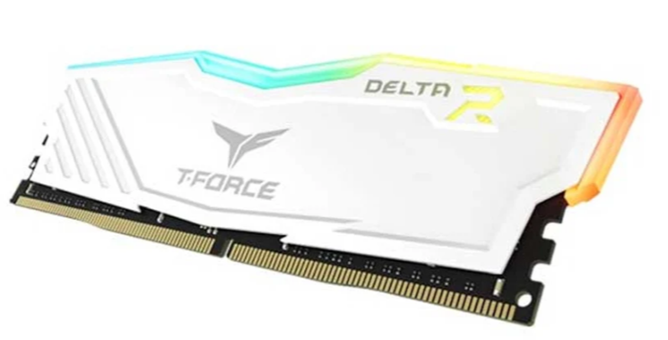 BỘ NHỚ MÁY TÍNH TEAM T-FORCE DELTA WHITE RGB 16GB (1 X 16GB) DDR4 3200MHz