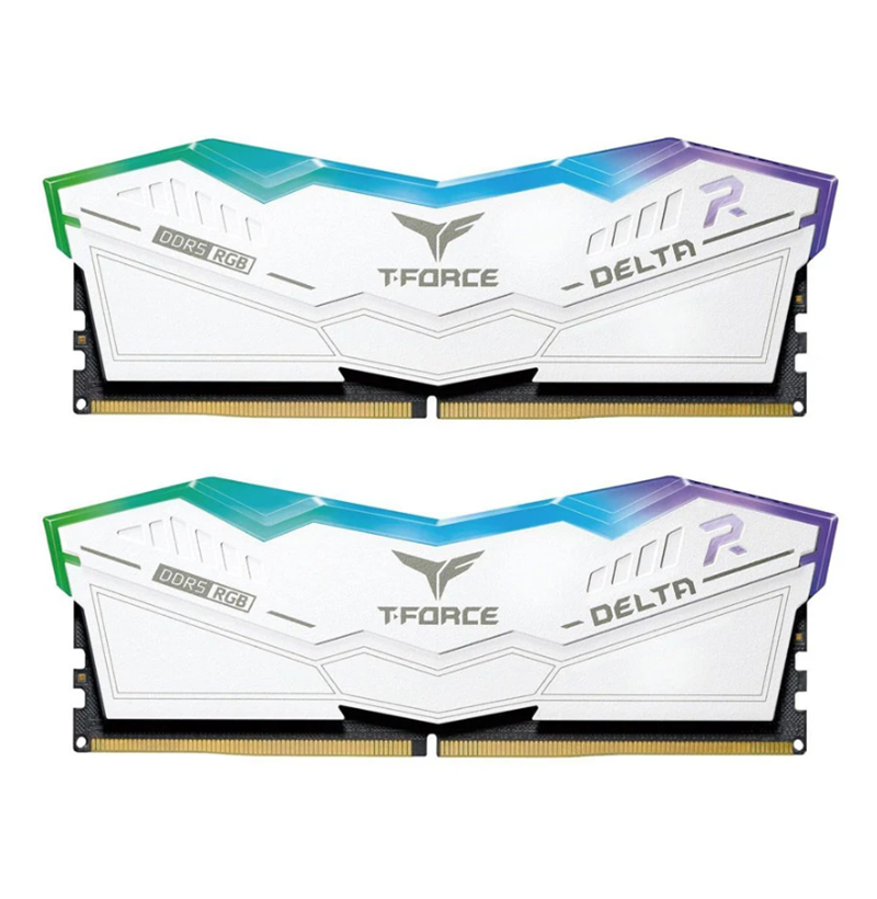 BỘ NHỚ MÁY TÍNH TEAM T-FORCE DELTA WHITE RGB 32GB (2 X 16GB) DDR5 5200MHz