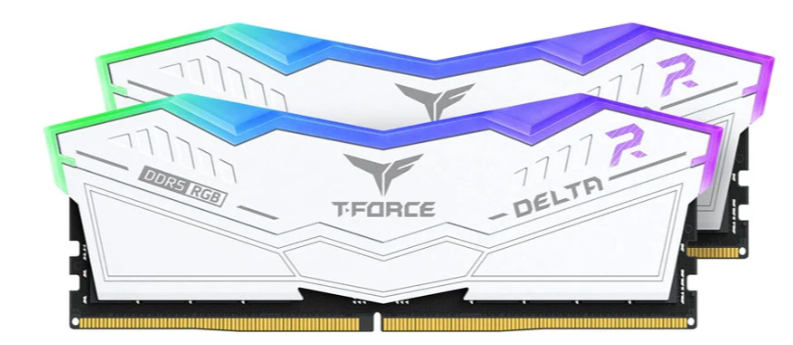 BỘ NHỚ MÁY TÍNH TEAM T-FORCE DELTA WHITE RGB 32GB (2 X 16GB) DDR5 5200MHz