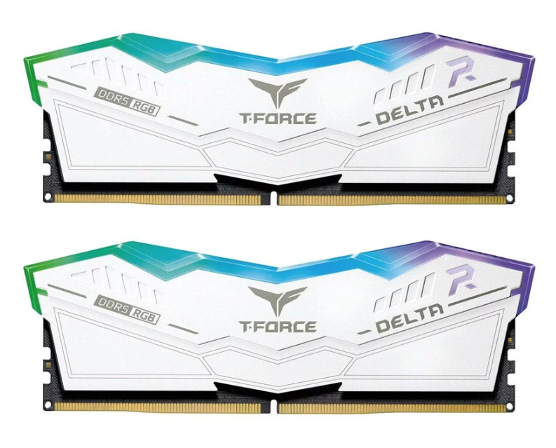 BỘ NHỚ MÁY TÍNH TEAM T-FORCE DELTA WHITE RGB 64GB (2 X 32GB) DDR5 5600MHz