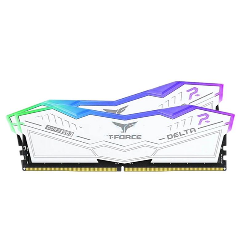 BỘ NHỚ MÁY TÍNH TEAM T-FORCE DELTA WHITE RGB 64GB (2 X 32GB) DDR5 5600MHz