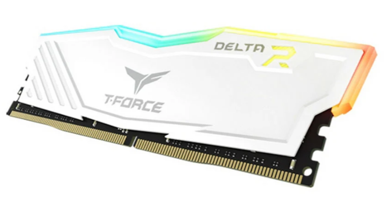BỘ NHỚ MÁY TÍNH TEAM T-FORCE DELTA WHITE RGB 8GB (1 X 8GB) DDR4 3600MHz