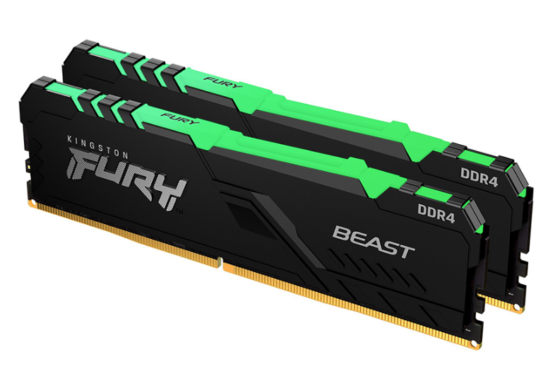 BỘ NHỚ MÁY TÍNH KINGSTON FURY BEAST RGB 16GB (2 X 8GB) DDR4 3600MHz