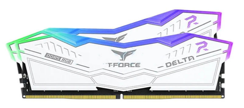 BỘ NHỚ MÁY TÍNH TEAM T-FORCE DELTA WHITE RGB 64GB (2 X 32GB) DDR5 5600MHz